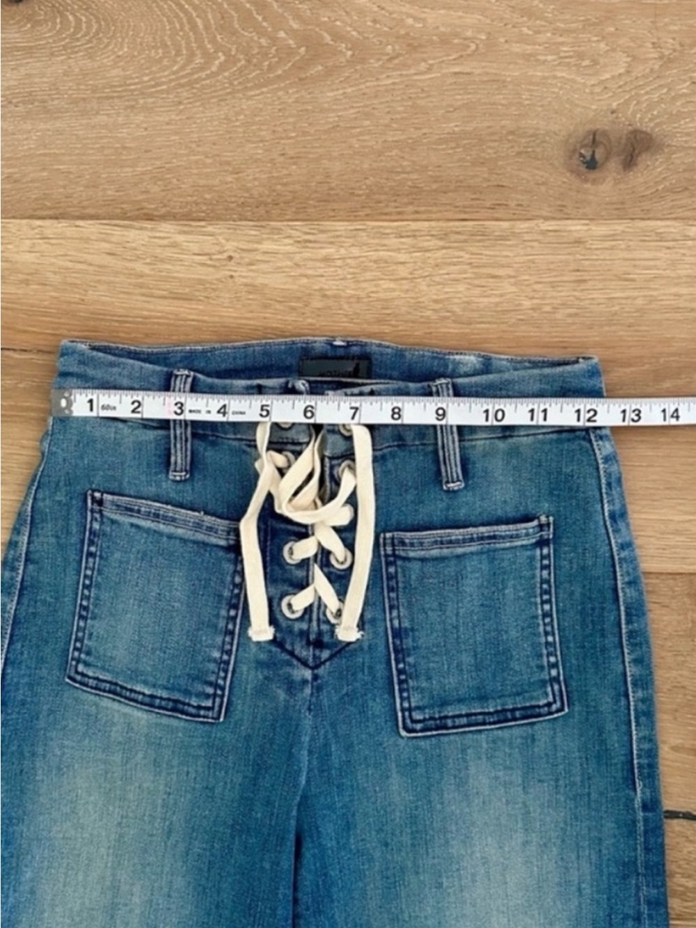 MOTHER Lace Up Roller Crop Jeans - Picture 7 of 8